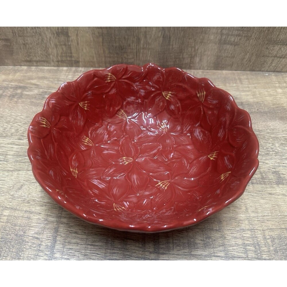 Martha Stewart fruit or vegetable serving burgundy bowl  for Macy's